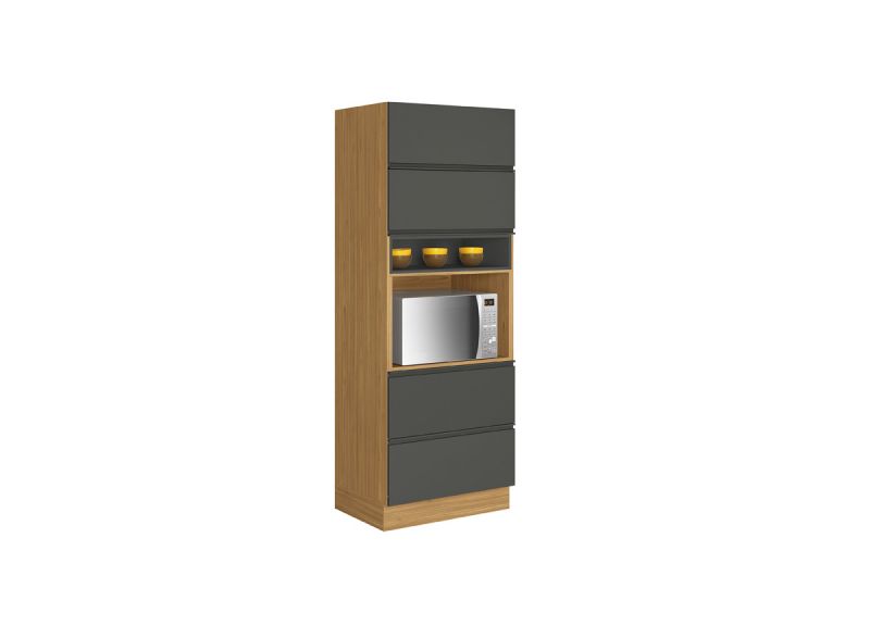 Freestanding Kitchen Pantry Cupboard - Inova Grey Flatpack DIY